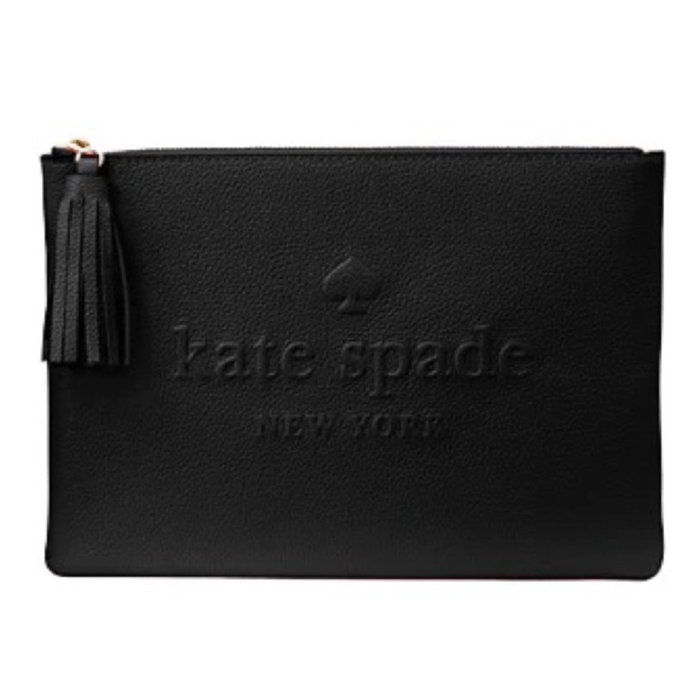 Kate Spade Sienne Large Logo Tassel Pouch Black